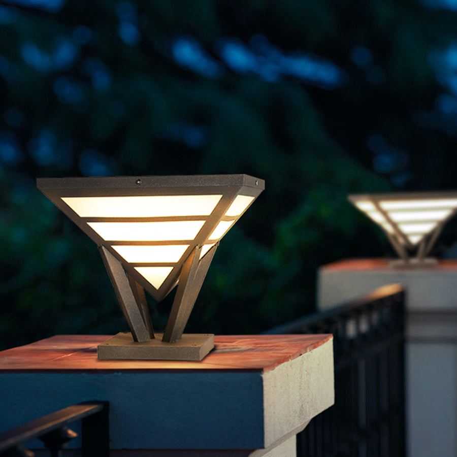 Geometric Aluminum Waterproof LED Modern Outdoor Post Lamp