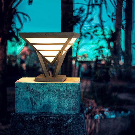 Geometric Aluminum Waterproof LED Modern Outdoor Post Lamp