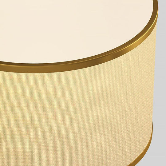 Golden Faux Silk Geometric Table Lamp with Brass Base – 22 Inch