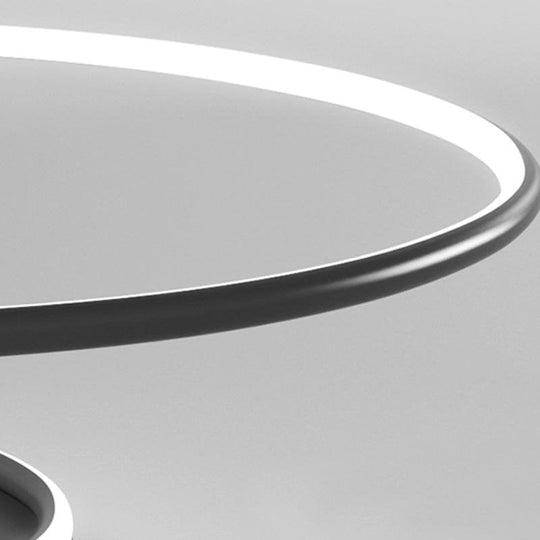 16" Wire-Inspired Circular Modern LED Semi-Flush Mount Ceiling Light