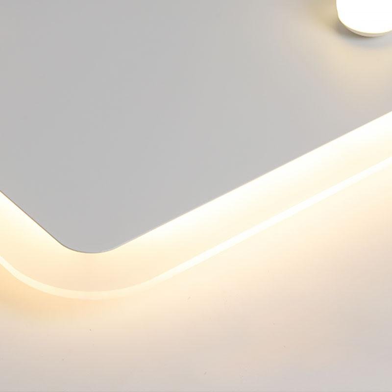 Rectangular Square Dimmable Flush Mount LED Light with Adjustable Spotlights