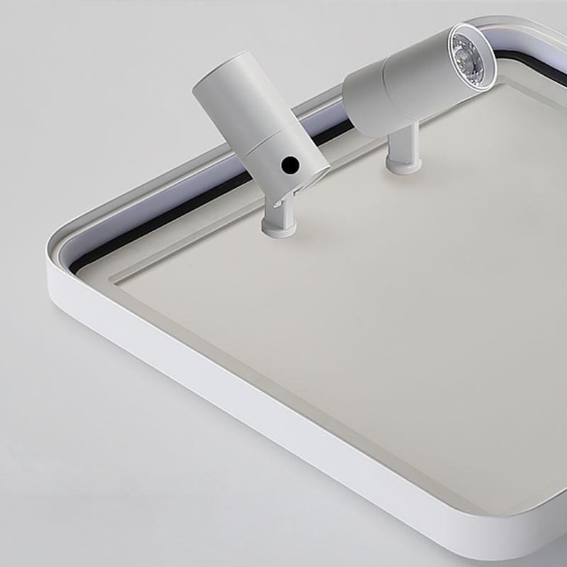 16'' Square Dimmable Flush Mount LED Light with 2 Adjustable Spotlights
