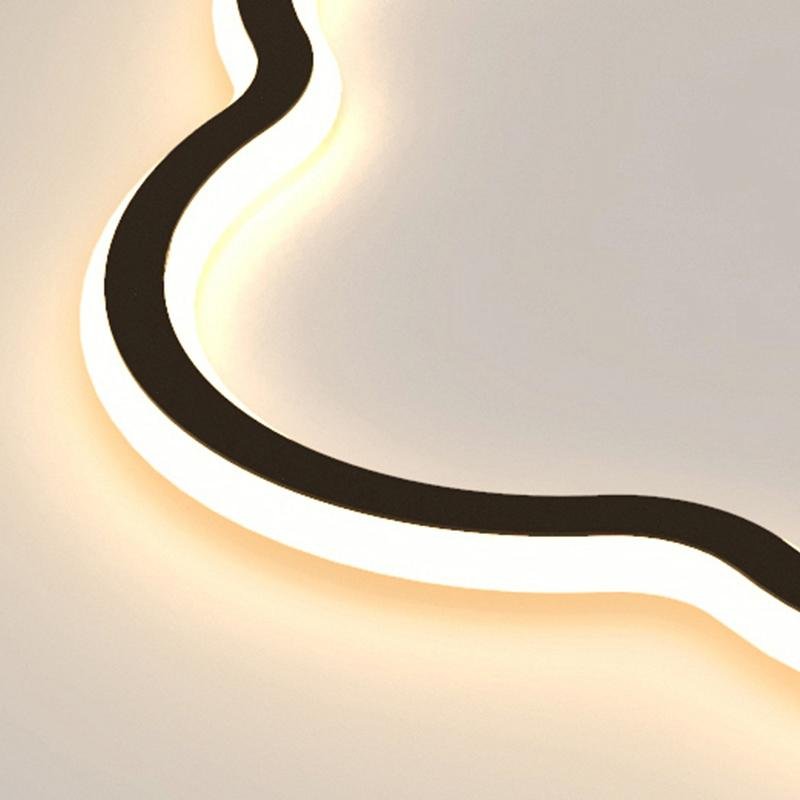 Cloud Shaped White & Black LED Flush Mount Ceiling Light – Modern Flower Design
