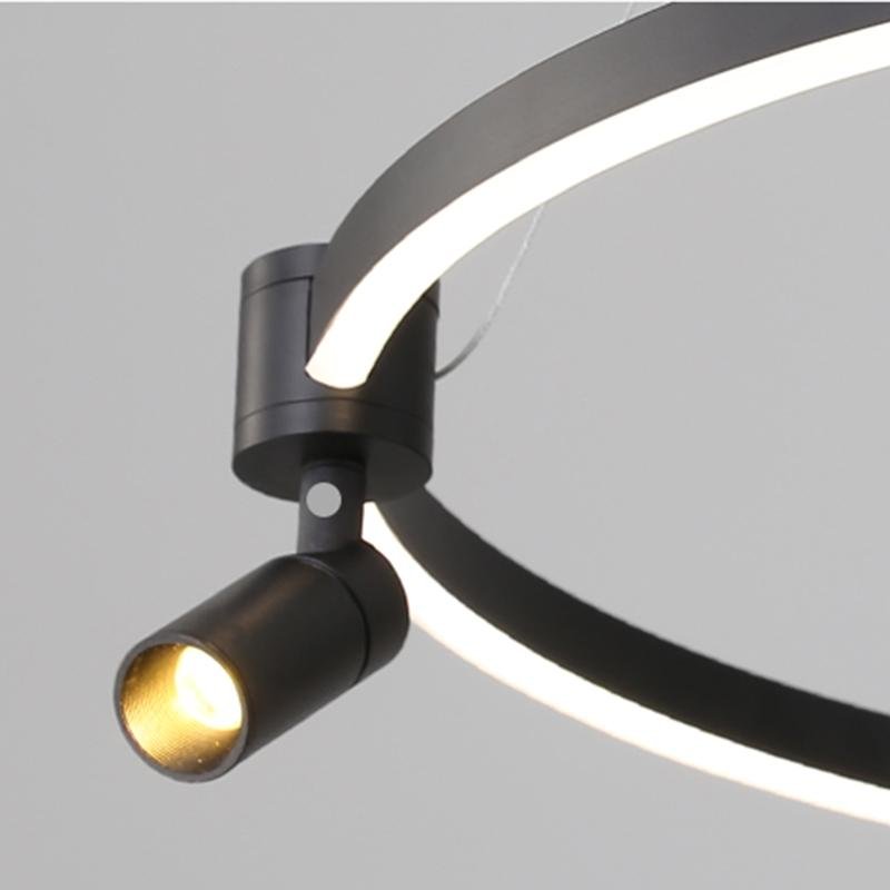 Simple Linear Adjustable Spotlight Circle LED Chandelier