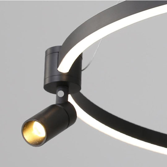 Simple Linear Adjustable Spotlight Circle LED Chandelier