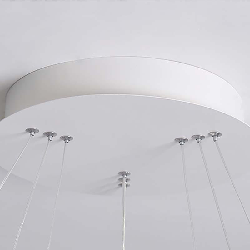 Round 3-Ring Modern LED Chandelier – Adjustable Hanging Design