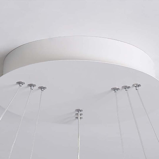 Round 3-Ring Modern LED Chandelier – Adjustable Hanging Design