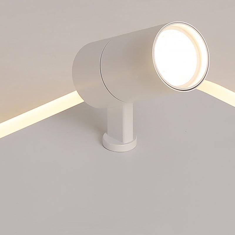 Rectangular Square Dimmable Flush Mount LED Light with Adjustable Spotlights