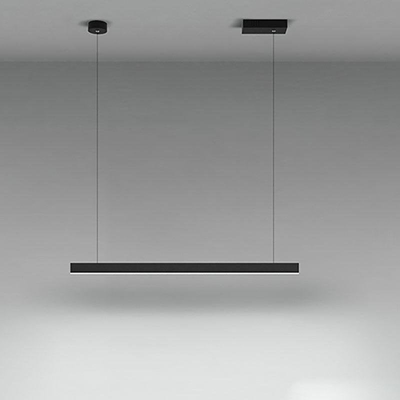 Modern Linear Farmhouse Black LED Chandelier