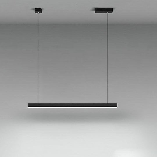 Modern Linear Farmhouse Black LED Chandelier
