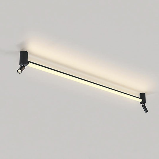 Modern LED Bar Flush Mount Ceiling Light with Adjustable Spotlights