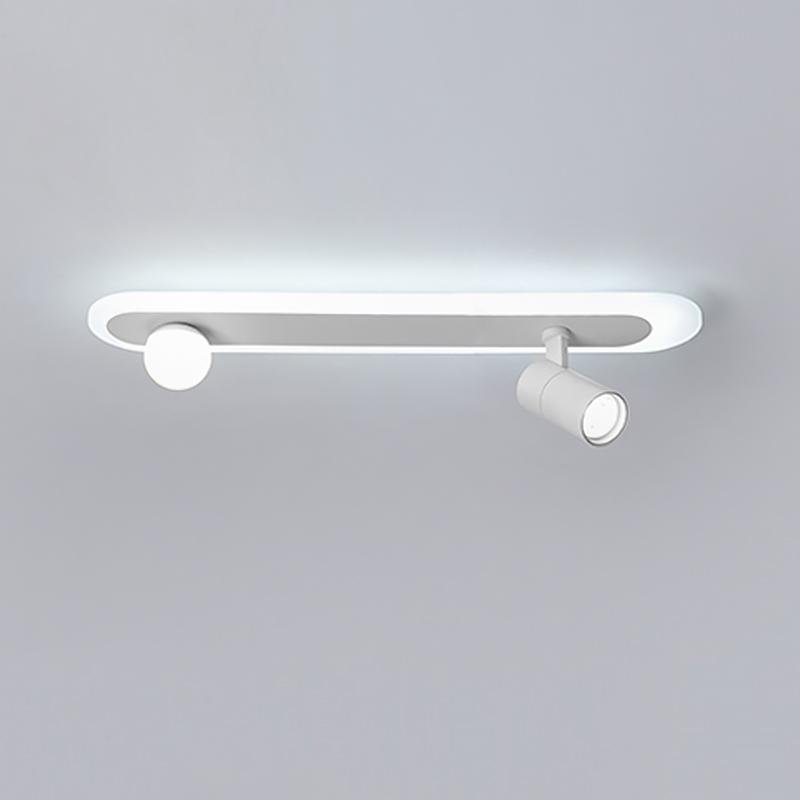 Rectangular LED Flush Mount Light with Rotatable Spherical Spotlights