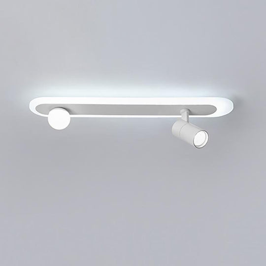 Rectangular LED Flush Mount Light with Rotatable Spherical Spotlights