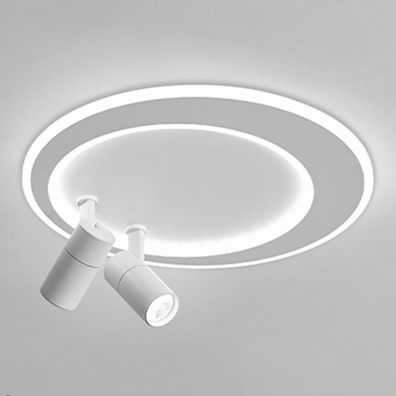 18" LED Circular Flush Mount Ceiling Light with Adjustable Spotlights