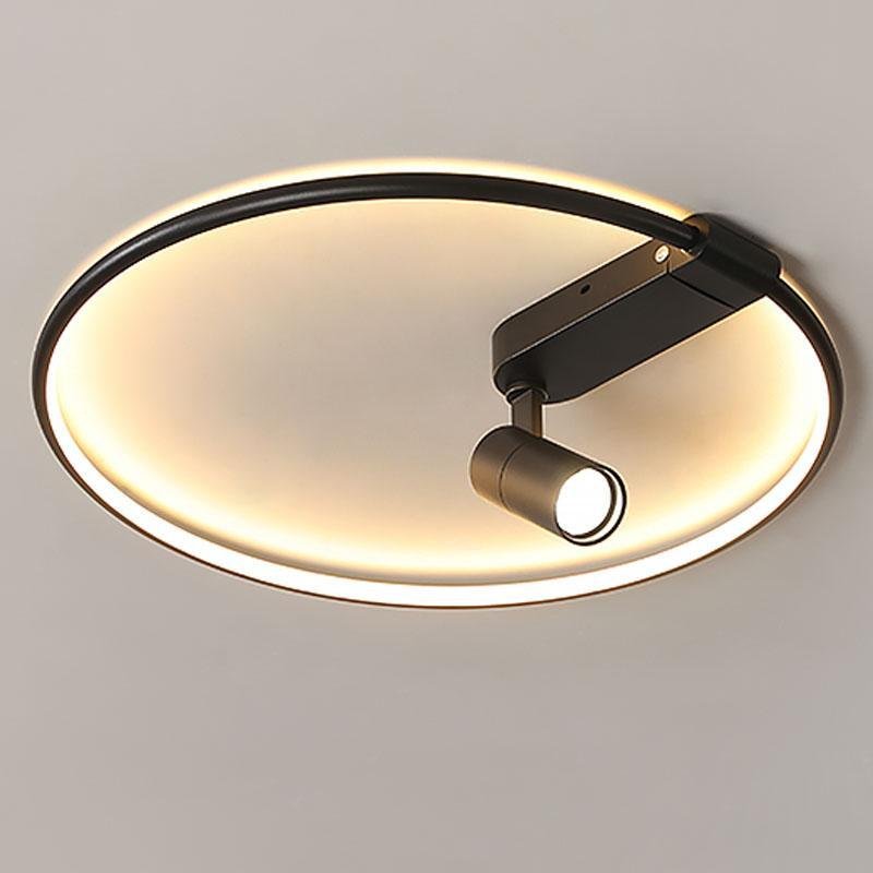 16" Round Dimmable Flush Mount Ceiling Light with Adjustable Spotlight