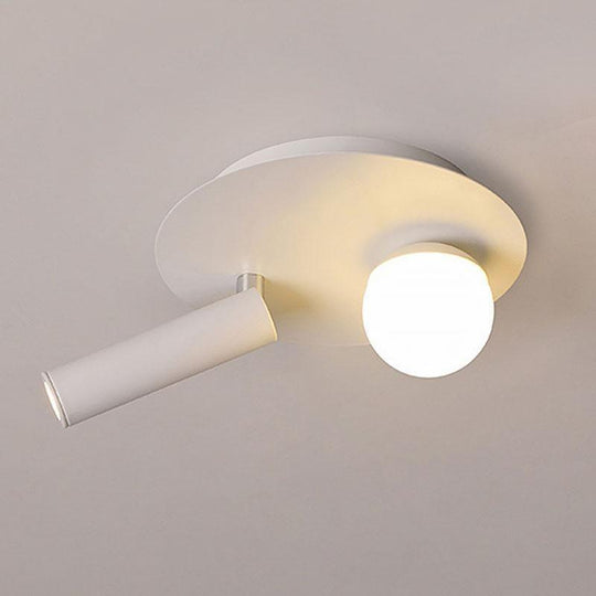 8'' Round Small Flush Mount LED Light with Adjustable Spotlight