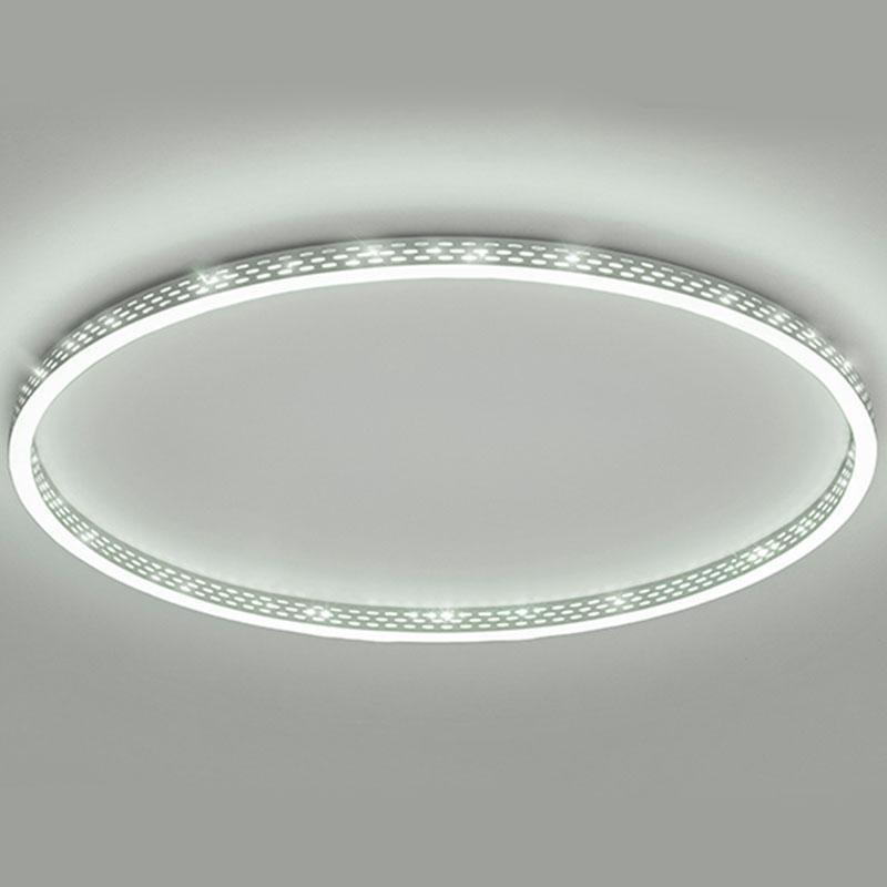 Modern Round Dimmable LED Flush Mount Ceiling Light with Hollow Edge