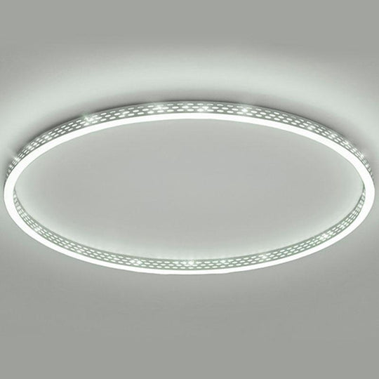 Modern Round Dimmable LED Flush Mount Ceiling Light with Hollow Edge
