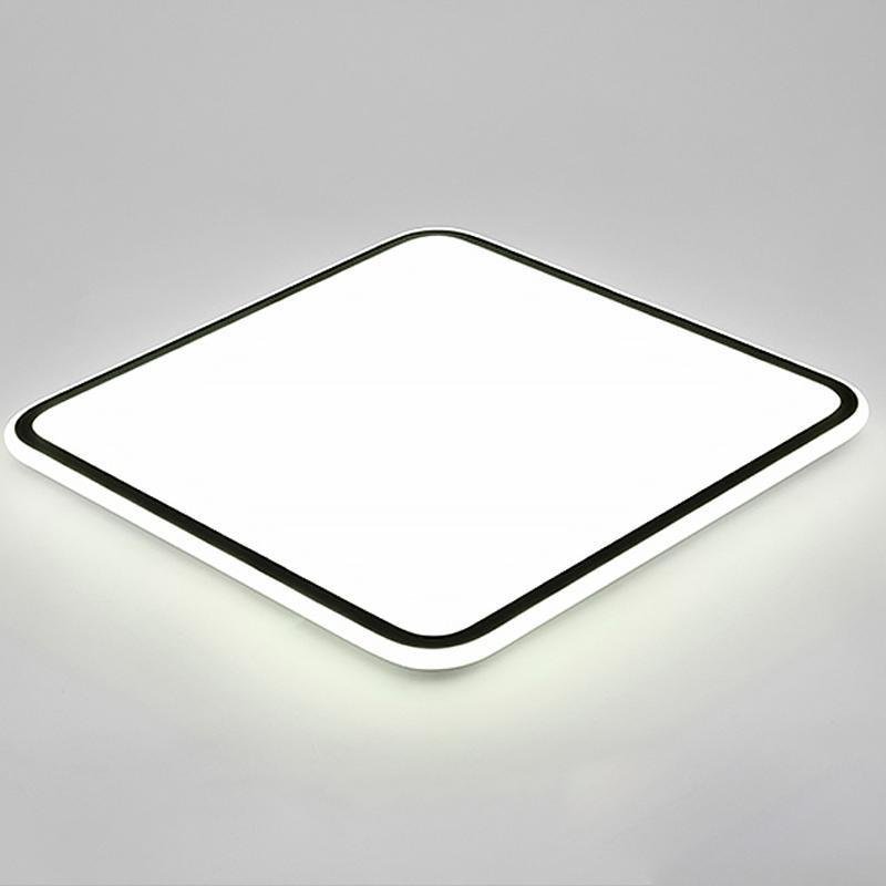 30" Modern Square Black Frame LED Flush Mount Ceiling Light – Dimmable