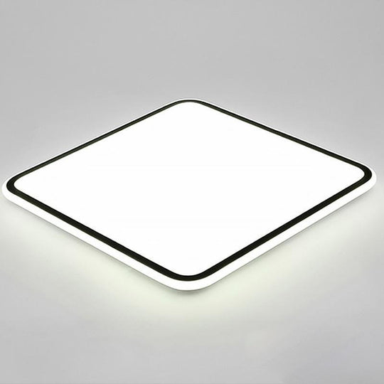 30" Modern Square Black Frame LED Flush Mount Ceiling Light – Dimmable