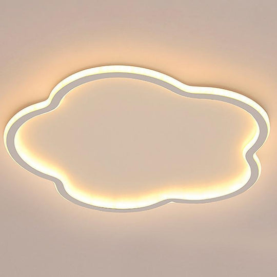 Cloud Shaped White & Black LED Flush Mount Ceiling Light – Modern Flower Design