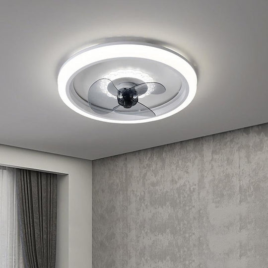 Round LED Modern Ceiling Fan with Remote Control