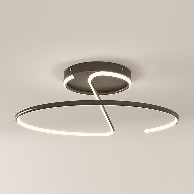 16" Wire-Inspired Circular Modern LED Semi-Flush Mount Ceiling Light