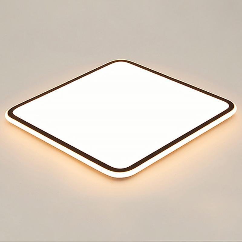 30" Modern Square Black Frame LED Flush Mount Ceiling Light – Dimmable