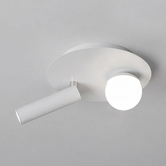 8'' Round Small Flush Mount LED Light with Adjustable Spotlight