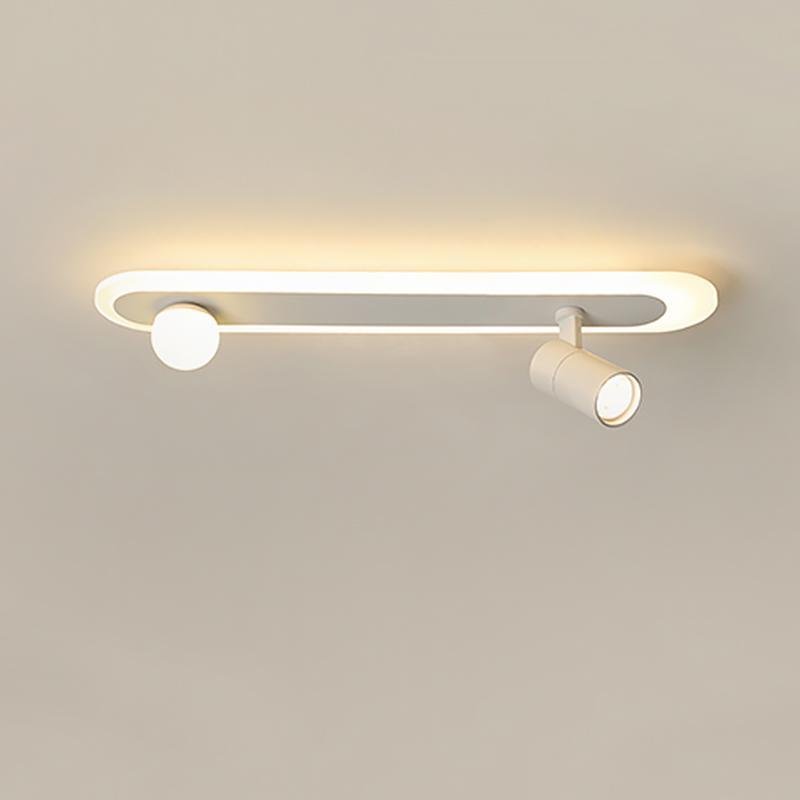 Rectangular LED Flush Mount Light with Rotatable Spherical Spotlights
