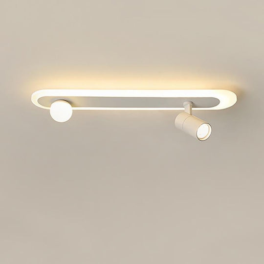 Rectangular LED Flush Mount Light with Rotatable Spherical Spotlights