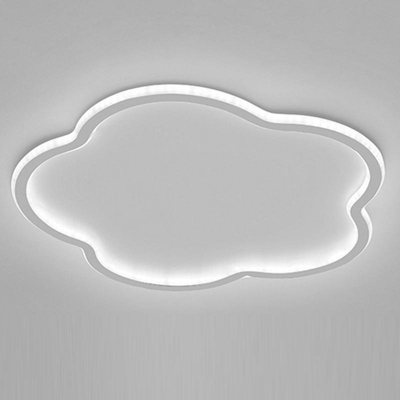 Cloud Shaped White & Black LED Flush Mount Ceiling Light – Modern Flower Design