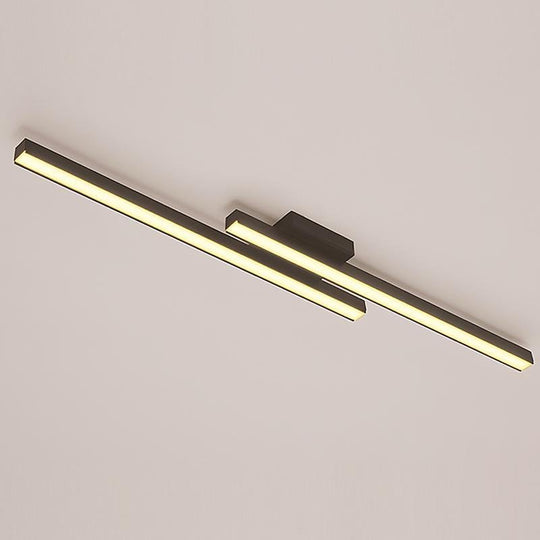 35" Modern Rectangular LED Flush Mount Ceiling Light