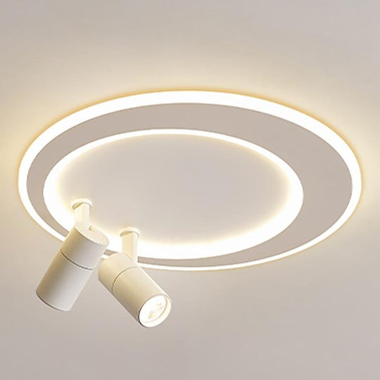 18" LED Circular Flush Mount Ceiling Light with Adjustable Spotlights