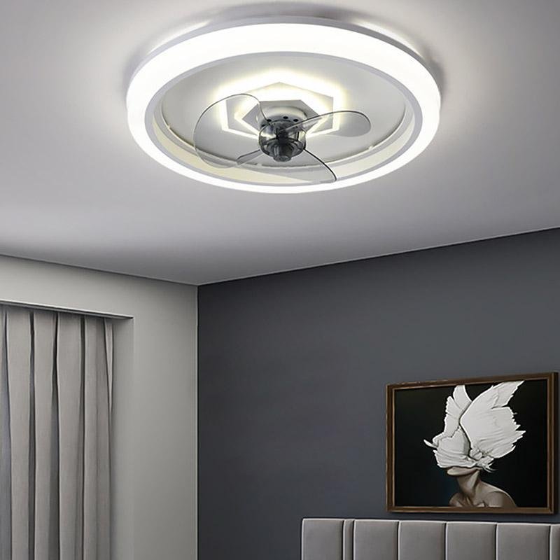 Round LED Modern Ceiling Fan with Remote Control