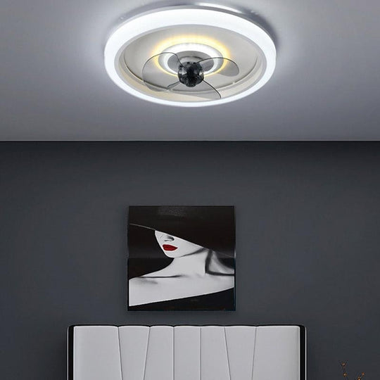 Round LED Modern Ceiling Fan with Remote Control