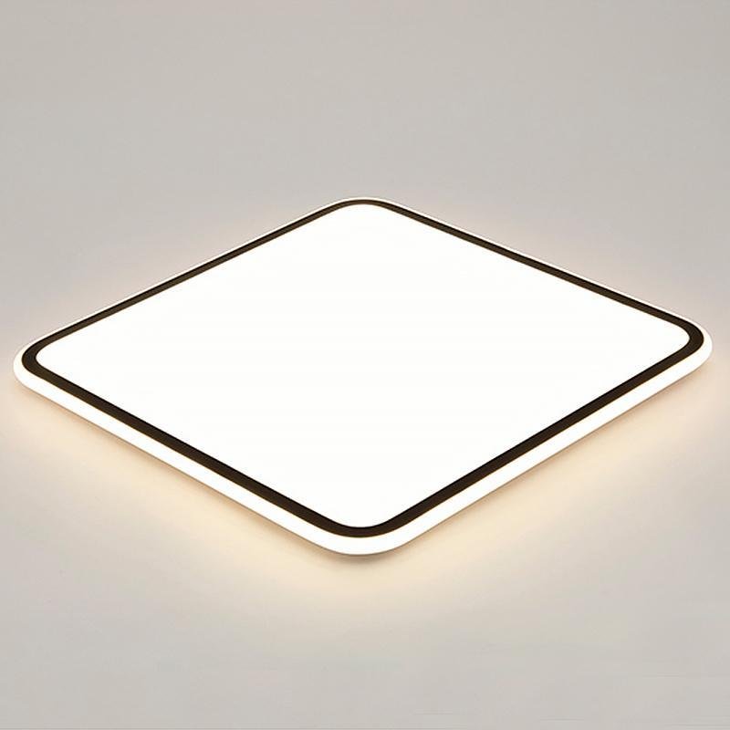 30" Modern Square Black Frame LED Flush Mount Ceiling Light – Dimmable