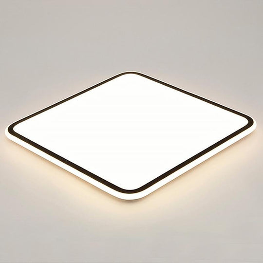 30" Modern Square Black Frame LED Flush Mount Ceiling Light – Dimmable