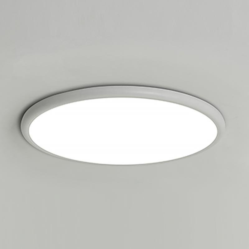 16" Modern LED Geometric Circle Flush Mount Ceiling Light – Black & White Edge