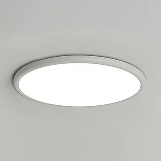 16" Modern LED Geometric Circle Flush Mount Ceiling Light – Black & White Edge