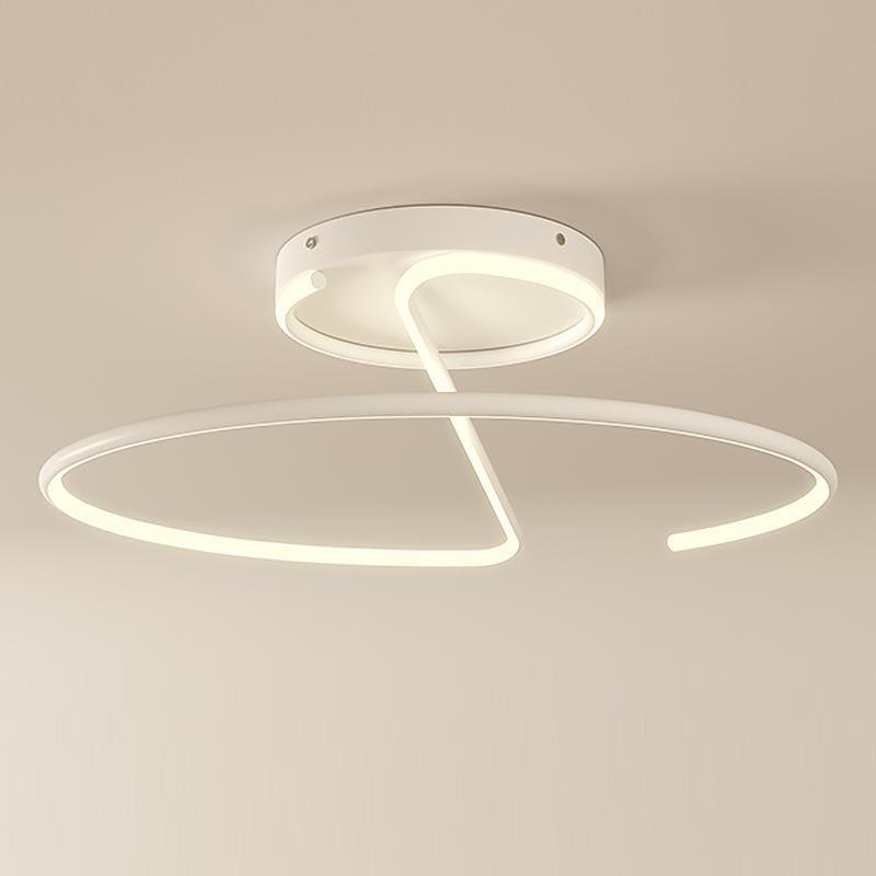 16" Wire-Inspired Circular Modern LED Semi-Flush Mount Ceiling Light