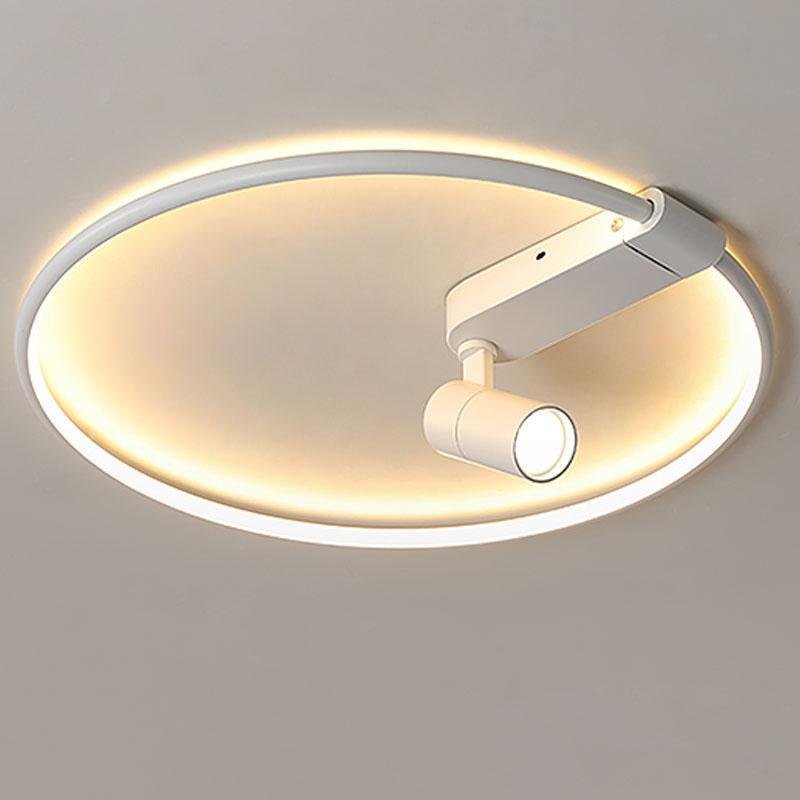 16" Round Dimmable Flush Mount Ceiling Light with Adjustable Spotlight