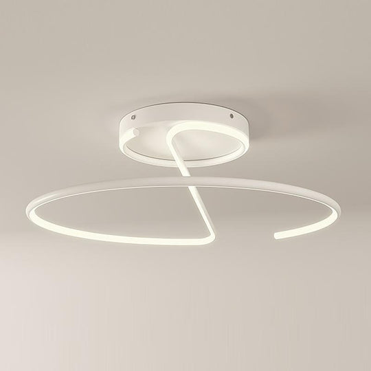 16" Wire-Inspired Circular Modern LED Semi-Flush Mount Ceiling Light