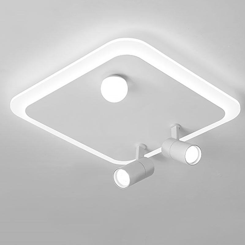 Rectangular Square Dimmable Flush Mount LED Light with Adjustable Spotlights