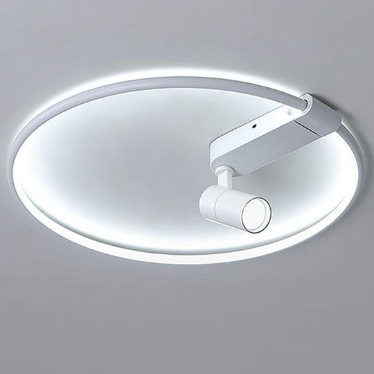 16" Round Dimmable Flush Mount Ceiling Light with Adjustable Spotlight
