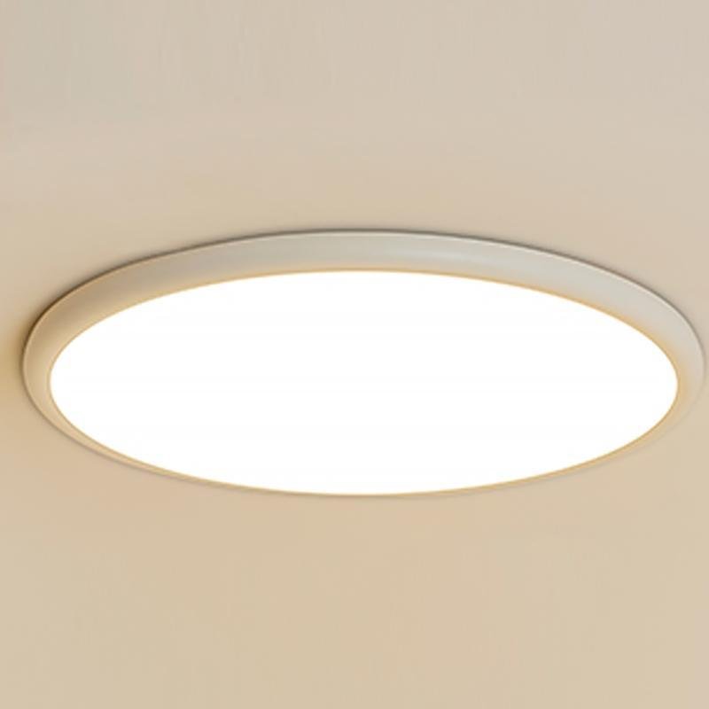 16" Modern LED Geometric Circle Flush Mount Ceiling Light – Black & White Edge