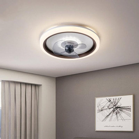 Round LED Modern Ceiling Fan with Remote Control