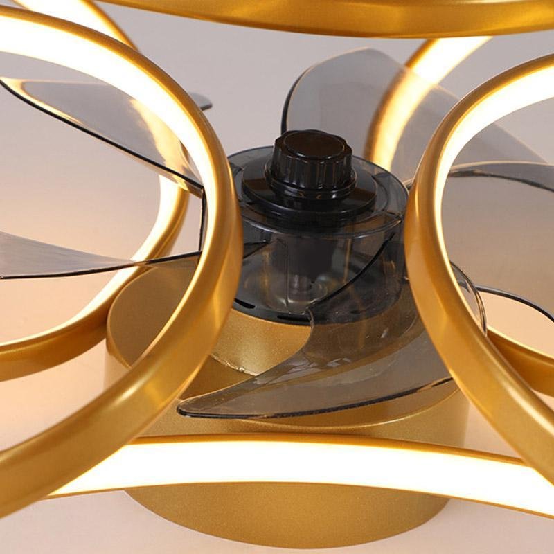 Flower LED Modern Flush Mount Ceiling Fan with Remote Control