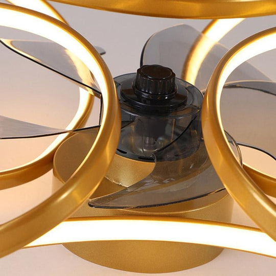 Flower LED Modern Flush Mount Ceiling Fan with Remote Control