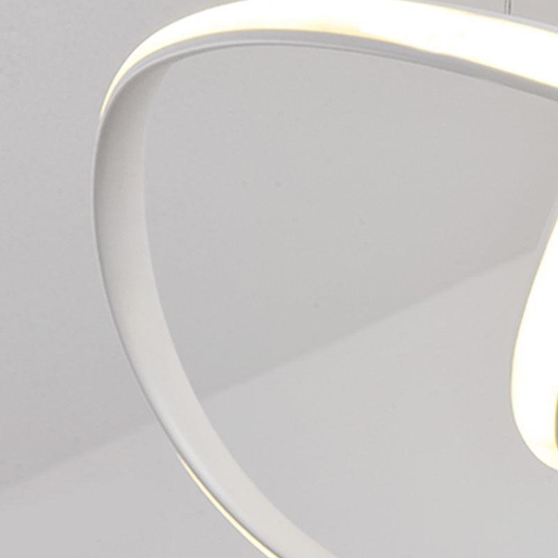 White Flush Mount Ceiling Light with Adjustable Cord Ribbon Design – Dimmable LED